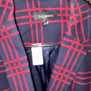 Red and Black Plaid Blazer